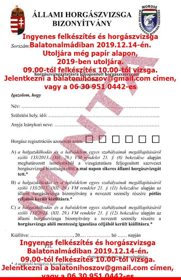 Horgászvizsga Balatonalmádiban!